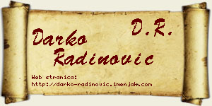 Darko Radinović vizit kartica